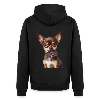 Chihuahua - Unisex Premium Bio Zip Hoodie - Schwarz - Hinten - Nico (187cm)