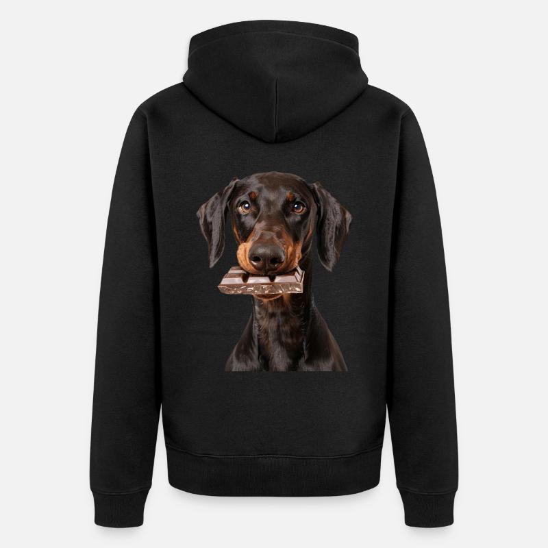 Dobermann - Unisex Premium Bio Zip Hoodie - Schwarz