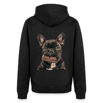 Bouledogue français - Veste à capuche bio Premium Unisexe - noir - Dos - Nico (187cm)