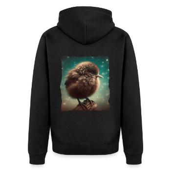 Kiwi Bird Kiwi Vogel - Unisex Premium Organic Zip Hoodie - black - Back - Nico (187cm)