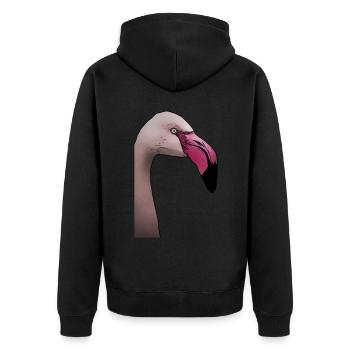 Flamingo - design d’animal oiseau - Veste à capuche bio Premium Unisexe - noir - Dos - Nico (187cm)