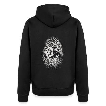 Labrador Fingerprint Creative Labrador - Unisex Premium Organic Zip Hoodie - black - Back - Nico (187cm)