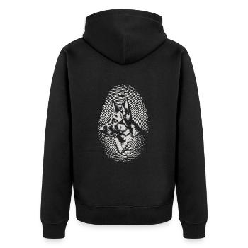 kre berger allemand empreinte digitale créatif - Veste à capuche bio Premium Unisexe - noir - Dos - Nico (187cm)