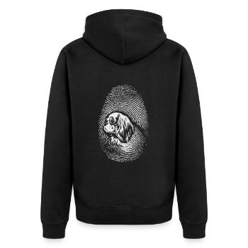 Spaniel Fingerprint Creative Spaniel - Unisex Premium Organic Zip Hoodie - black - Back - Nico (187cm)