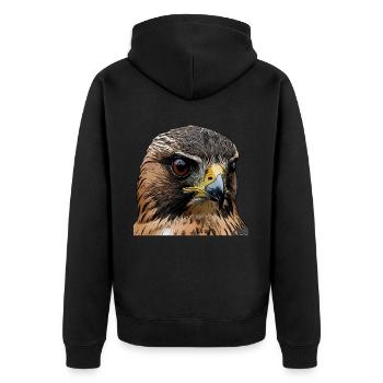 Falcons - Unisex Premium Organic Zip Hoodie - black - Back - Nico (187cm)