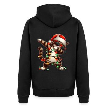 Tupfende Tabby Katze Orange Katze Sonnenbrille Nie - Unisex Premium Bio Zip Hoodie - Schwarz - Hinten - Nico (187cm)