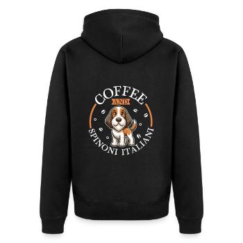 Café et Spinone Italiano - Veste à capuche bio Premium Unisexe - noir - Dos - Nico (187cm)
