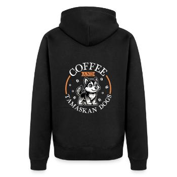 Café et Tamaskan - Veste à capuche bio Premium Unisexe - noir - Dos - Nico (187cm)