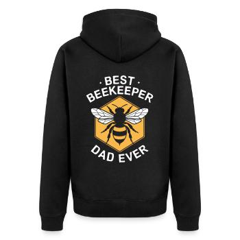 Beekeeper Saying Beekeeping Bee Funny Beekeeper Gift - Unisex Premium Organic Zip Hoodie - black - Back - Nico (187cm)
