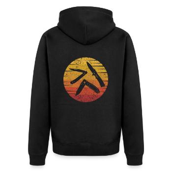 Retro Butcher Knife Collectible Restoration Knife - Unisex Premium Organic Zip Hoodie - black - Back - Nico (187cm)