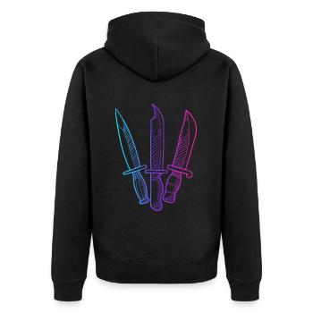 Butcher Knife Collectible Restoration Lover Knife - Unisex Premium Organic Zip Hoodie - black - Back - Nico (187cm)