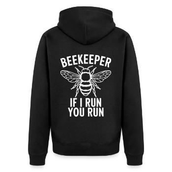 Beekeeper Saying Beekeeping Bee Funny Beekeeper Gift - Unisex Premium Organic Zip Hoodie - black - Back - Nico (187cm)