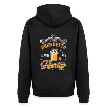 Bienen Imkern Bees Betta Have My Honey für Imker - Unisex Premium Bio Zip Hoodie - Schwarz - Hinten - Nico (187cm)