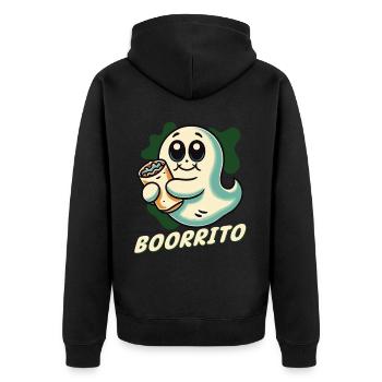 Ghost Boorrito for Burrito Lovers - Unisex Premium Organic Zip Hoodie - black - Back - Nico (187cm)
