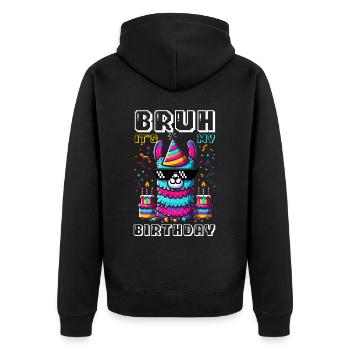 Lama Pinata Süße Alpaka -Tiergeburtstagsfiesta - Unisex Premium Bio Zip Hoodie - Schwarz - Hinten - Nico (187cm)