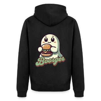 Ghost Boorger Hamburger Freund - Unisex Premium Organic Zip Hoodie - black - Back - Nico (187cm)