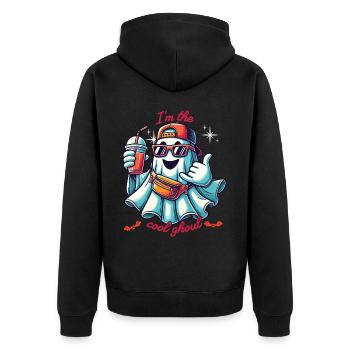 I'm the Cool Ghoul Ghost Friends - Unisex Premium Organic Zip Hoodie - black - Back - Nico (187cm)