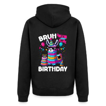 Lama Pinata Süße Alpaka -Tiergeburtstagsfiesta - Unisex Premium Bio Zip Hoodie - Schwarz - Hinten - Nico (187cm)