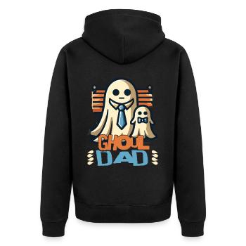 Ghoul Dad Geisterspaß für Väter - Unisex Premium Bio Zip Hoodie - Schwarz - Hinten - Nico (187cm)