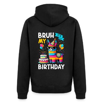 Lama Pinata Süße Alpaka -Tiergeburtstagsfiesta - Unisex Premium Bio Zip Hoodie - Schwarz - Hinten - Nico (187cm)