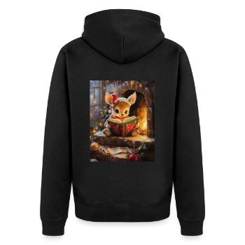 Noël Elfe Femmes Hommes Enfants Noël - Veste à capuche bio Premium Unisexe - noir - Dos - Nico (187cm)