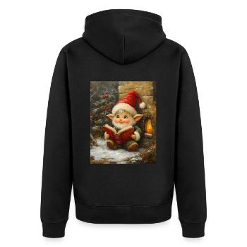 Noël Elfe Femmes Hommes Enfants Noël - Veste à capuche bio Premium Unisexe - noir - Dos - Nico (187cm)