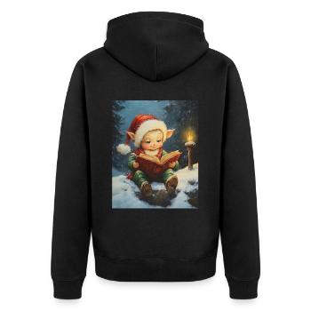 Noël Elfe Femmes Hommes Enfants Noël - Veste à capuche bio Premium Unisexe - noir - Dos - Nico (187cm)