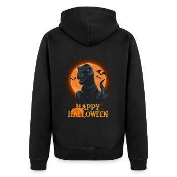 Happy Halloween – Pumpkin and Bat T-REX - Unisex Premium Organic Zip Hoodie - black - Back - Nico (187cm)