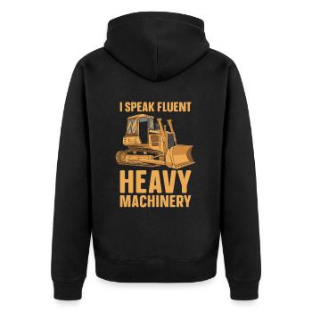 Bulldozer Planierraupe - Unisex Premium Organic Zip Hoodie - black - Back - Nico (187cm)