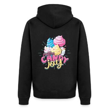 Zuckerwatte Cotton Candy Joy - Unisex Premium Organic Zip Hoodie - black - Back - Nico (187cm)