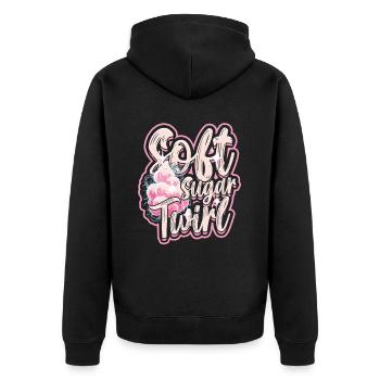 Barbe à papa Soft Sugar Twirl - Veste à capuche bio Premium Unisexe - noir - Dos - Nico (187cm)