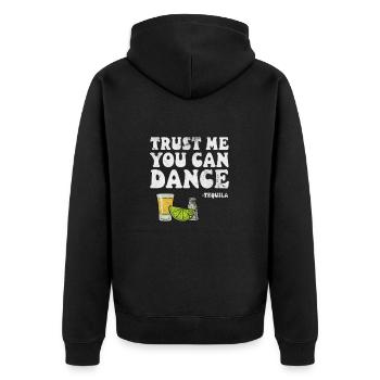 Tequila - Unisex Premium Bio Zip Hoodie - Schwarz - Hinten - Nico (187cm)