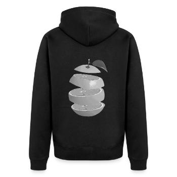 Graue Orange - Unisex Premium Bio Zip Hoodie - Schwarz - Hinten - Nico (187cm)