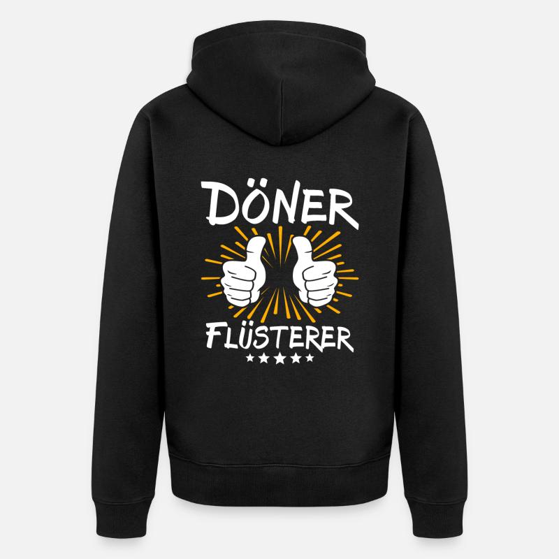 Döner Spruch - Unisex Premium Bio Zip Hoodie - Schwarz