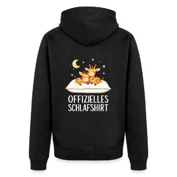 Official Sleep Shirt Giraffe Giraffe Couple - Unisex Premium Organic Zip Hoodie - black - Back - Nico (187cm)