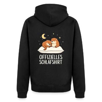 Chemise de nuit officielle Otter Pair - Veste à capuche bio Premium Unisexe - noir - Dos - Nico (187cm)