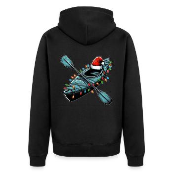 Kajakfahren Kajakfahrer Weihnachtsmütze Xmas - Unisex Premium Bio Zip Hoodie - Schwarz - Hinten - Nico (187cm)