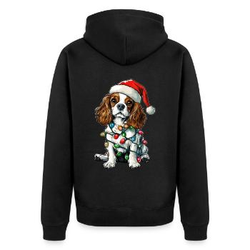 Roi Charles Cavalier Chien Père Noël - Veste à capuche bio Premium Unisexe - noir - Dos - Nico (187cm)