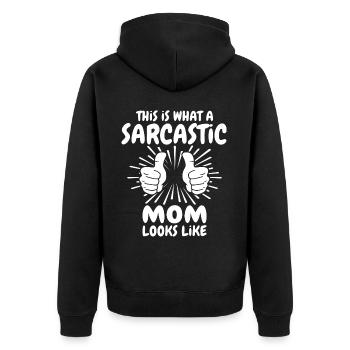 Maman sarcastique - Veste à capuche bio Premium Unisexe - noir - Dos - Nico (187cm)