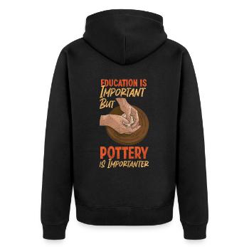 Pottery Ceramics Artist Education - Unisex Premium Bio Zip Hoodie - Schwarz - Hinten - Nico (187cm)