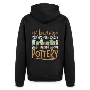 Pottery Ceramics Artist Warning - Unisex Premium Bio Zip Hoodie - Schwarz - Hinten - Nico (187cm)