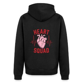 Cardiac Nurse Cadre - Unisex Premium Organic Zip Hoodie - black - Back - Nico (187cm)