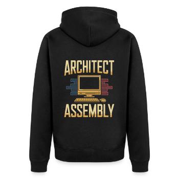 Équipe d’architectes de bases de données - Veste à capuche bio Premium Unisexe - noir - Dos - Nico (187cm)