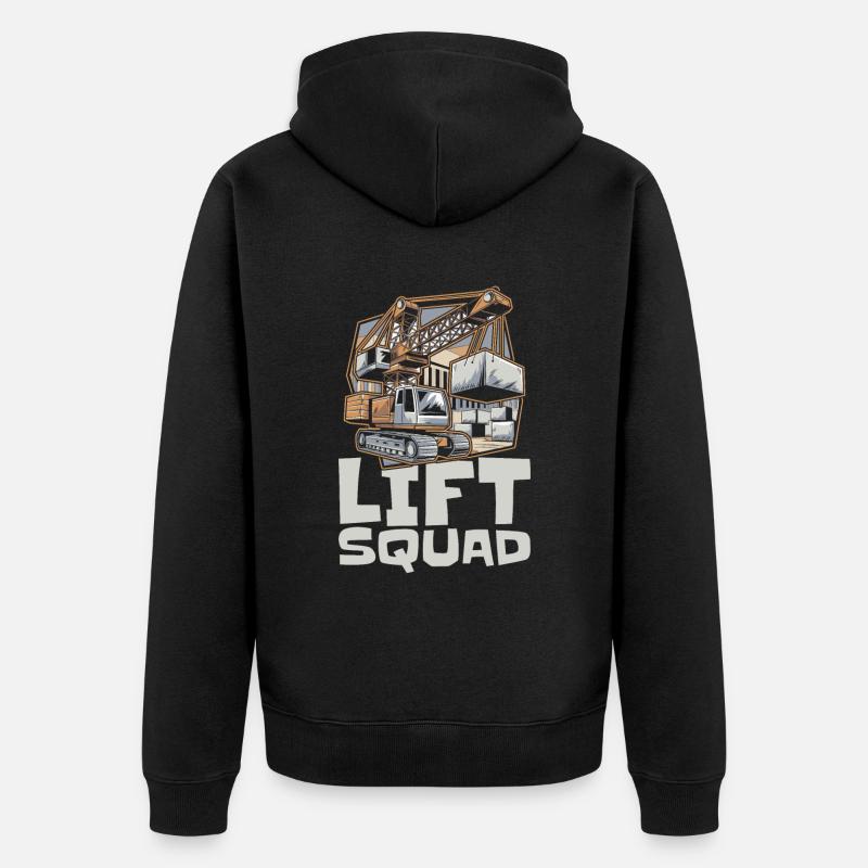 Kranfahrer Kranführer Kader - Unisex Premium Bio Zip Hoodie - Schwarz