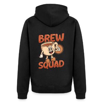 Barista Squad - Unisex Premium Organic Zip Hoodie - black - Back - Nico (187cm)