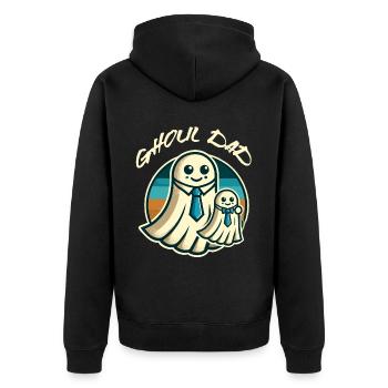 Ghoul Dad Funny Ghost Gang - Unisex Premium Organic Zip Hoodie - black - Back - Nico (187cm)