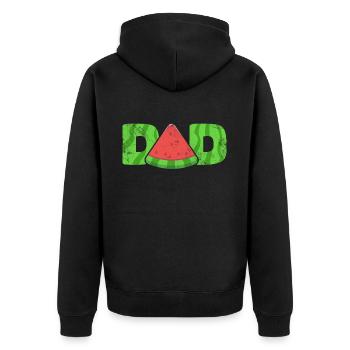 Watermelon Father - Unisex Premium Organic Zip Hoodie - black - Back - Nico (187cm)