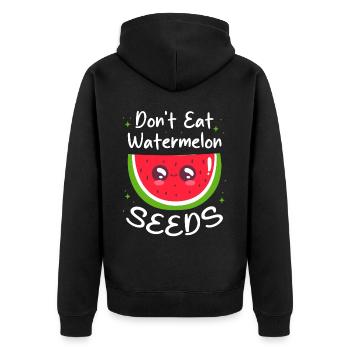 Melon pastèque Fruit d’été Cadeau végétalien - Veste à capuche bio Premium Unisexe - noir - Dos - Nico (187cm)