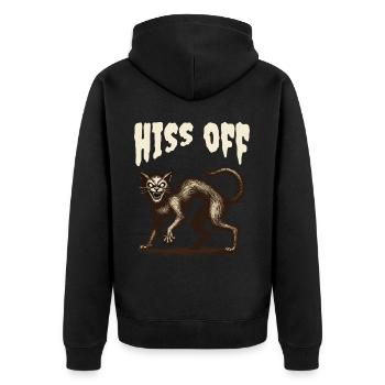 sifflement de chat effrayant illustration - Veste à capuche bio Premium Unisexe - noir - Dos - Nico (187cm)