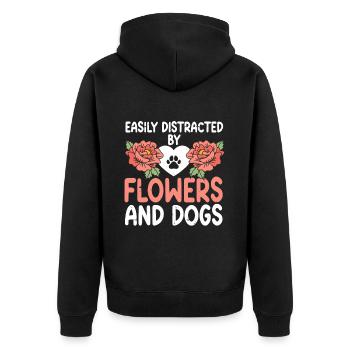 Fleuriste Fleur Florale Fleuristerie - Veste à capuche bio Premium Unisexe - noir - Dos - Nico (187cm)